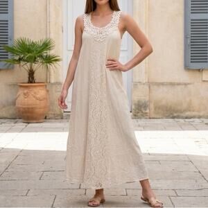 Flying Tomato Crochet Lace Maxi Dress Womens Small Cottagecore Boho Wedding